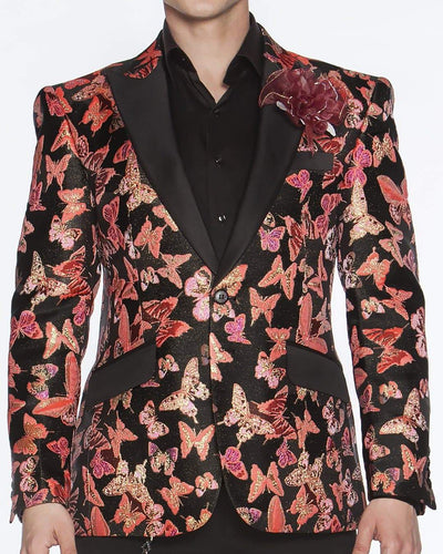 Blazer for Men Small Butterfly Coral Pink - Fashion - Mens - Blazers - ANGELINO