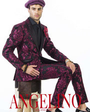 Prom suit, Tuxedo Suit-New Tango Burgundy . - Men - Suits - Wedding - ANGELINO