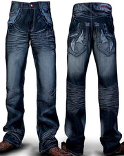Men's Fashion Denim Jeans Triball Blue - ANGELINO