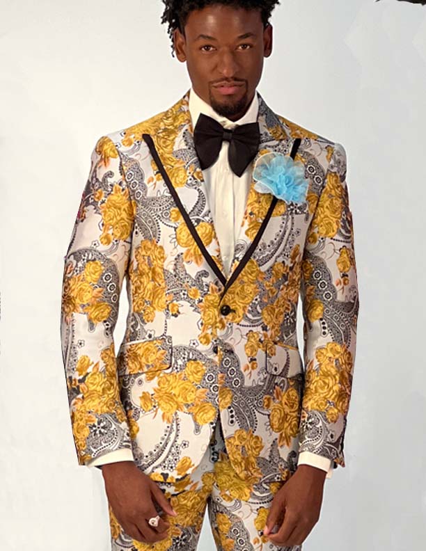White and Gold Prom Suit, ANGELINO