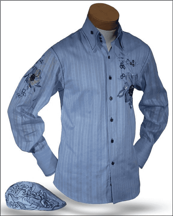 Men's New Fashion Angelino Shirts Luigi Blue - ANGELINO
