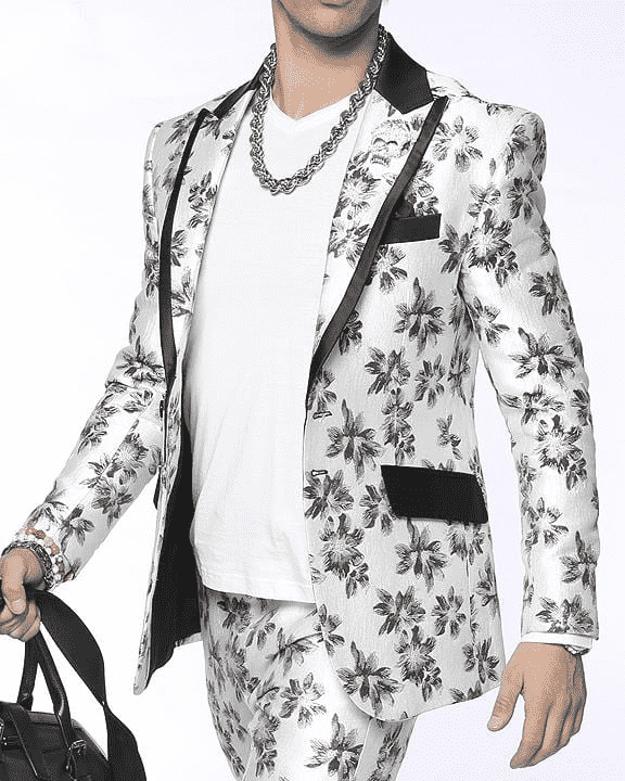 Men's Fashion Suit Rock F. White - Prom - Fashion - Suits - ANGELINO