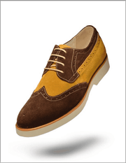 Men's Suede Shoes, Leather T. Coffee- Fashion-Mens-Style - ANGELINO