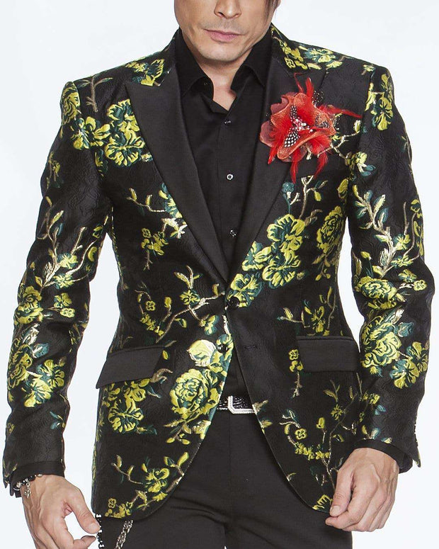 Men's Fashion Lapel Flower- Flower5 Red - ANGELINO