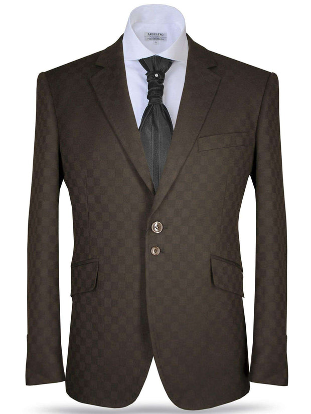 Men's blazer B. Check Brown - ANGELINO