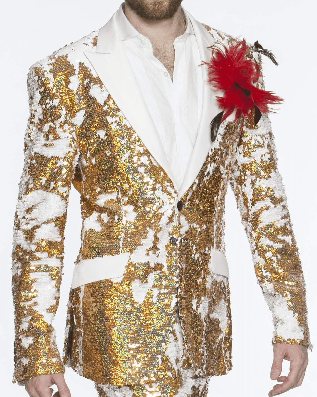 Gold glitter suit on sale jacket