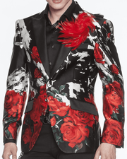 Men's Fashion Luxury Silk Blazer Rose - ANGELINO