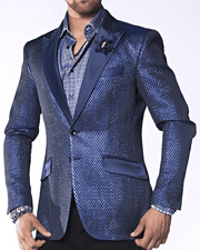 Fashion Sport Coat/Blazer- Tyler Blue - ANGELINO