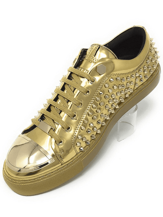 Men's Fashion Sneakers R. Spike Gold - ANGELINO