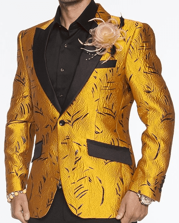Men's Fashion Blazer Sport Coat Noah Gold - ANGELINO