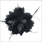 Men's Fashion Lapel Flower- Flower1 Black - ANGELINO