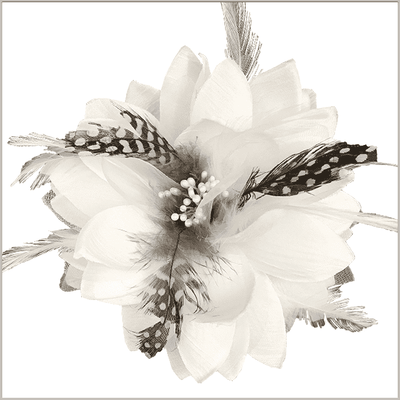 Men's Fashion Lapel Flower- Flower1 White - ANGELINO
