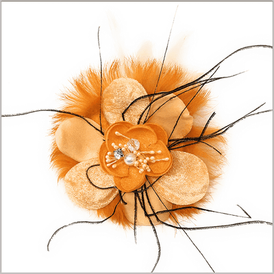 Men's Fashion Lapel Flower- Flower3 Orange - ANGELINO
