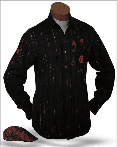 Men's Fashion Shirts Amato Black, - cotton - shirt - men - ANGELINO