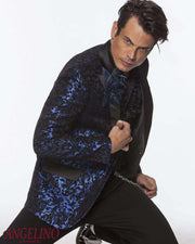 Fashion Sport Coat/Blazer-Woven Victorian Blue - ANGELINO