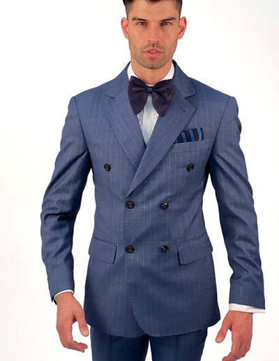 blue pinstripe suit, ANGELINO