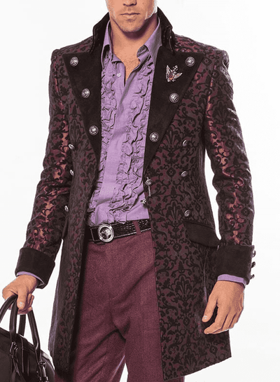 Men's Fashion Long Coat-Cosimo Pink - ANGELINO