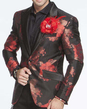 Men's Fashion Lapel Flower Flower3 Red - ANGELINO