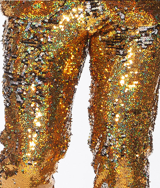 Men's Sequin Pants - Gold/Silver Men's Sequin Pants - Gold/Silver