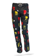 Men's Jeans - Hand painted Jeans - Star - ANGELINO