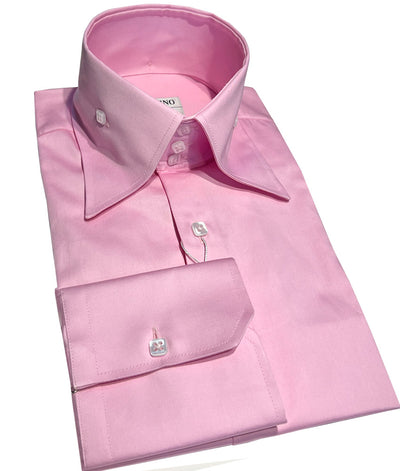 high collar shirt, pink - ANGELINO