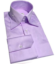 high collar shirt men, purple - ANGELINO