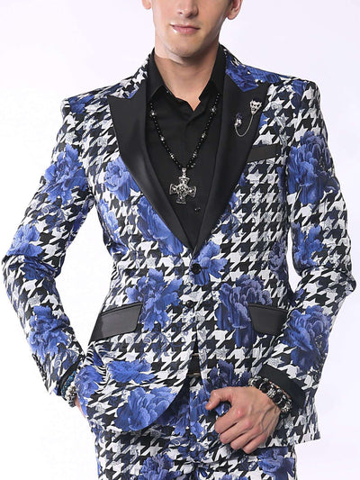 Fashion Blazer for Men, Hounds Flower Blue - Prom - 2020 - Fashion - ANGELINO