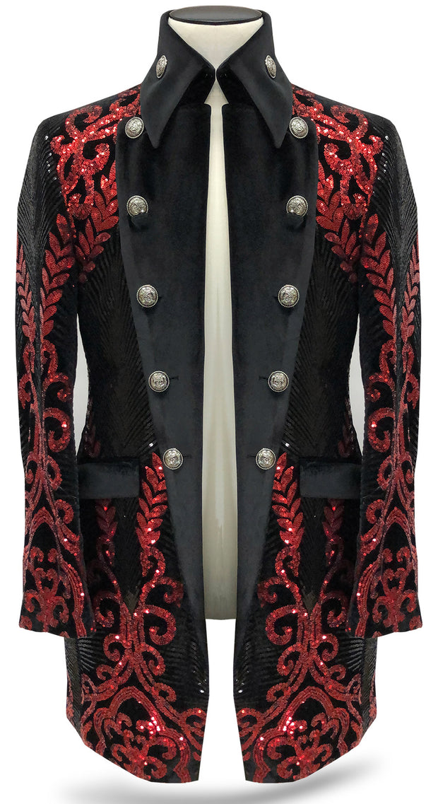 mens pirate, sequins Red/Black