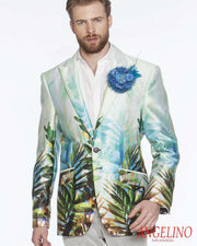 Men's Fashion Lapel Flower Flower3 Teal - ANGELINO