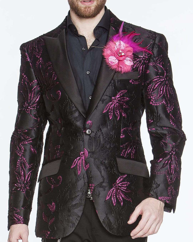 Men's Fashion Lapel Flower- Flower3 Pink - ANGELINO
