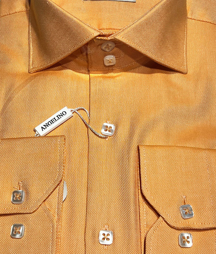 orange slim fit dress shirt Orange Signature Twill Shirt