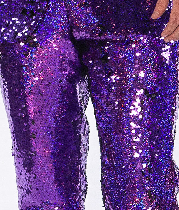 Men's Sequin Pants - Purple