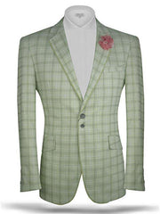 Men's Plaid blazer Tropical Green - ANGELINO