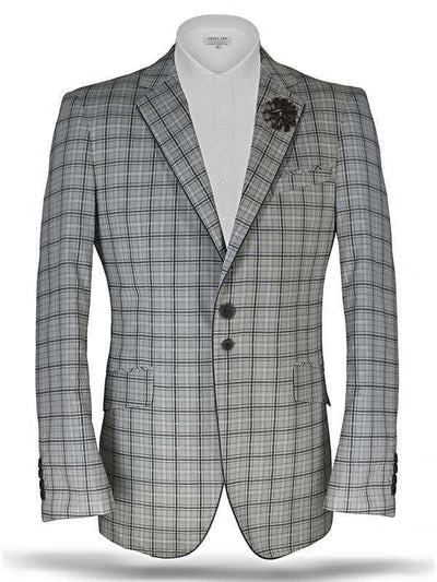 Men's Plaid blazer Tropical Gray - ANGELINO