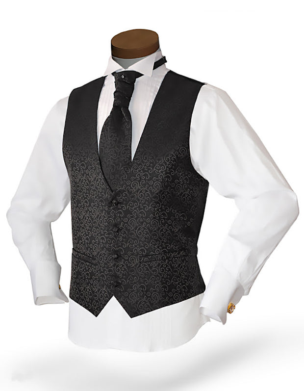 Men's Formal Vest Set - Prom - Wedding - Homecoming- Mika Black - ANGELINO