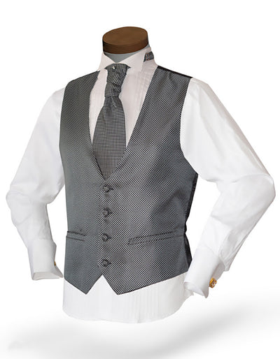 Men's Formal Vest Set - Prom - Wedding - Homecoming- Dot Gray - ANGELINO