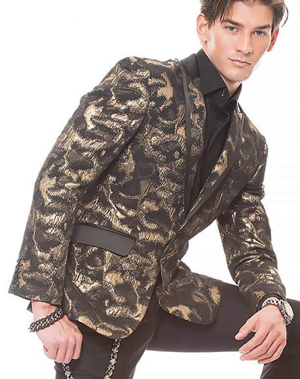 Men's Sport Coat - Blazer - Prom - Jacket - Spark Gold - ANGELINO