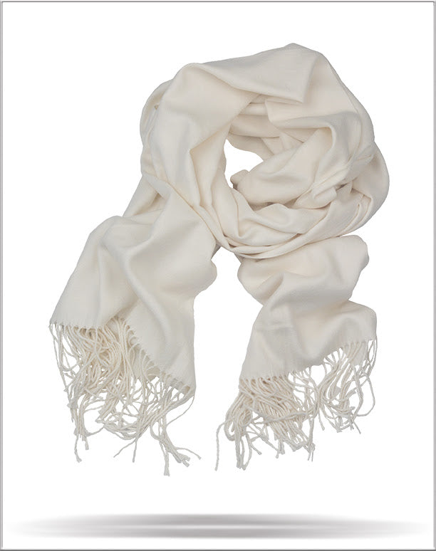 Men's Solid Scarf Off White - ANGELINO