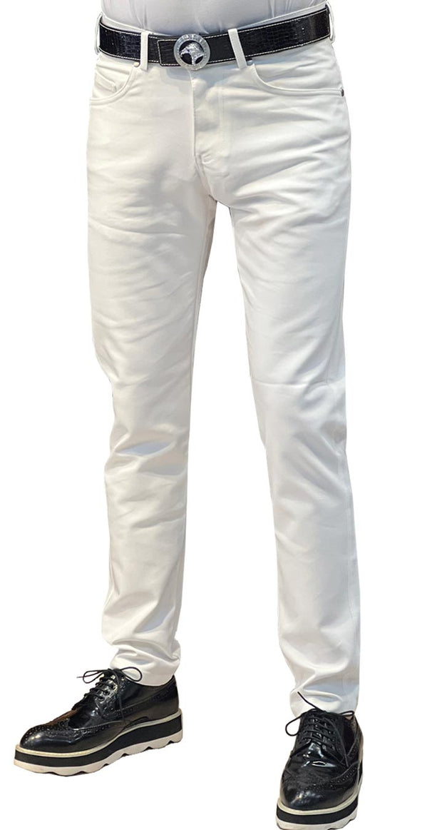 White Stretch pants for Men